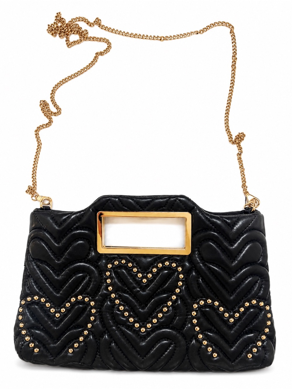 🖤 INC International Concepts Black Quilted Heart Crossbody Bag NWOT